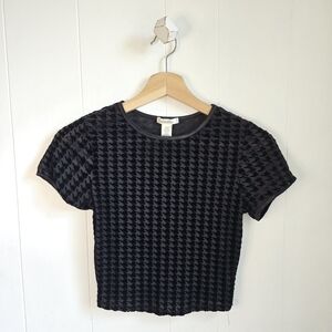 BOZZOLO Velvet Sheer Houndstooth Tee